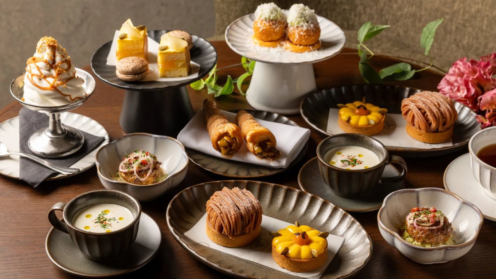 ル プリスティン カフェ 東京「かぼちゃと栗」アフタヌーンティー